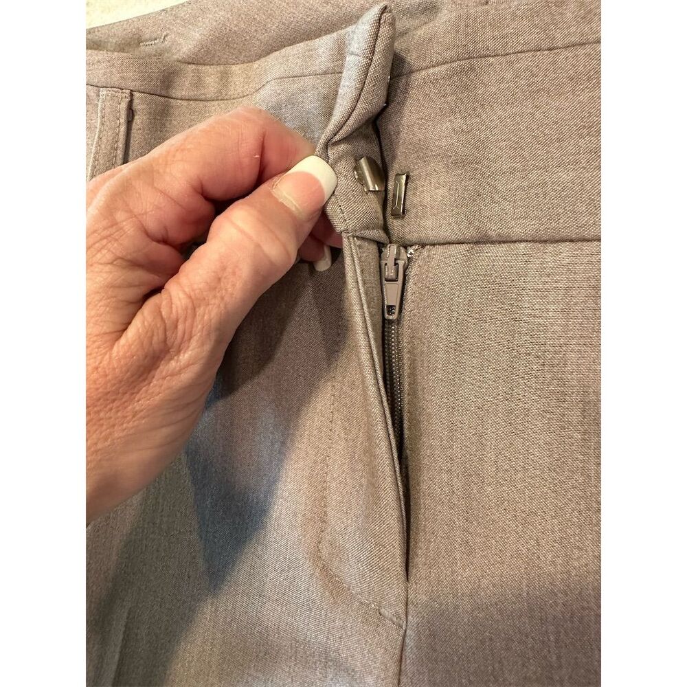 Beige Dress Pants Size 12 Workwear Solid Front Zipper- Worthington - Picture 4 of 6